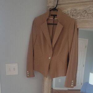 White House Black Market Tan Blazer Structured Suit Jacket